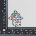 Rainbow Hamsa Heart and Butterfly Openwork Hook Earrings view 4