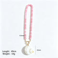 Natural Conch Bead Carabiner Necklaces In Six Color Mixes view 6