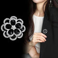 Black Flower Metal Brooch Pin for Jackets and Lapels view 3