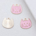 Enamel Cat Face Charms in Four Pastel and Dark Colors view 4