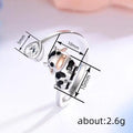 Two Tone Cow Charm Open Adjustable Ring Heart CZ Accent view 4