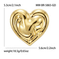 Polished Heart and Hands Brooch in Two Metal Tones view 6
