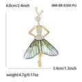 Crystal Ballerina Girl Brooch Wing Skirt Green Purple view 6