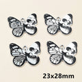 Black and White Skull Butterfly Metal Charms in Seven Styles view 8
