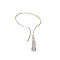 Rhinestone Open Collar Asymmetric Crystal Tassel Flower view 5