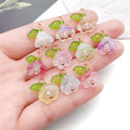 Ten-Color Gradient Lily of the Valley Glass and Leaf Charm Collection view 3