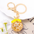 Rhinestone Fruit Keychain Lychee Strawberry Pineapple Charm view 4