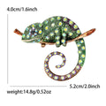 Crystal Enamel Chameleon Brooch Multicolor Green Branch Tail view 7