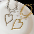 Open Heart Pendant Necklace with Pearl Charm Fringe view 4
