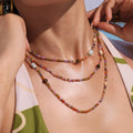 Multicolor Faceted Zircon Bead Shell Stone Necklace view 4