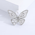 Crystal Outline Butterfly Brooch with Pearl Accent view 7