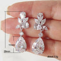 Pear Drop Floral Cluster Earrings In Three Metal Tones view 5