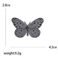 Etched Butterfly Brooch in Antique Gold or Silver Tone view 5