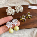 Silver Tone Floral Stud Earrings in Three Designs With Decorative Details view 3