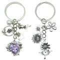 Rose, Sunflower and Flower Charm Keychains Featuring Heart Across 18 Pictured Variations view 5