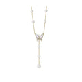 Butterfly and Pearl Drop Necklaces in Gold and Silver Tone view 5