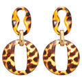 Tortoiseshell Open Link Drop Earrings Statement Jewelry view 5