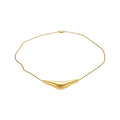 Sculpted Curved Bar Pendant Necklace in Polished Gold and Silver Tones view 5