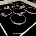Clear Crystal Bow Center Open Cuff In Gold Or Silver Tone view 3