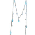 Silver Blue Starfish Conch Pearl Multi Strand Tassel Necklace view 5