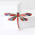 Enamel Rhinestone Dragonfly Brooch Four Color Options view 2