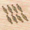 Slim Openwork Flower Connector Charms in Two Antique Finishes view 3