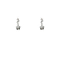 Silver Tone Star Chain Gray Stone Stud Earrings For Women view 5