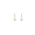 Clear Look Bar Pearl Look Bead Dangle Stud Earrings view 5