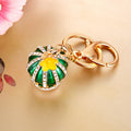 Jeweled Cactus Keychains in Yellow and Green with Braided Loops view 4