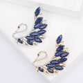 Blue Crystal Swan Brooch in Gold and Silver Tones Jacket and Scarf Accessory view 1