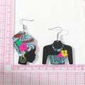 Black Acrylic African Figure Drop Earrings Three Styles view 4