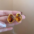 Brown Resin Geometric Statement Earrings in Twenty Styles view 11