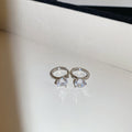 Pink And Clear Crystal Silver Tone Huggie Hoop Earrings view 7
