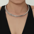 Open Collar Choker Necklaces Round V Heart Gold Steel view 4