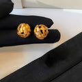 Woven Ball Round Ear Clips in Gold and Silver Tones view 7