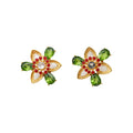 Multicolor Crystal Flower Necklace and Stud Earrings Two Styles view 5