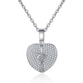 Crystal Heart Locket Pendant Necklace In Two Colors view 6