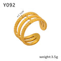 Gold Open Adjustable Fashion Rings Mixed Geometric Styles view 9