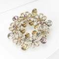 Circular Crystal Wreath Brooch with Pastel Accent Stones view 3