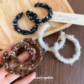 Yarn Wrapped Textured Round Hoop Earrings Jewelry Accessory view 1