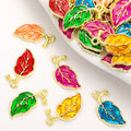 Colorful Enamel Leaf Charm Collection for Jewelry Making view 1