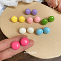 Round Colorful Stud Earrings in Seven Shades Fashion Earrings view 1