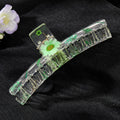 Transparent Resin Pressed Flower Long Hair Claw Clips in Six Designs view 4