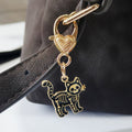Gold Tone Gothic Skeleton Cat, Duck and Alien Heart-Clasp Charms view 3