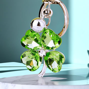 Mixed Crystal Clover and Cross Keychains in Fifteen Pictured Designs
