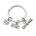 Silver Thank You Graduate Diploma Year Charm Keychain view 5
