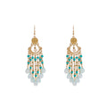 Green Multicolor and White Gold Chandelier Earrings view 6