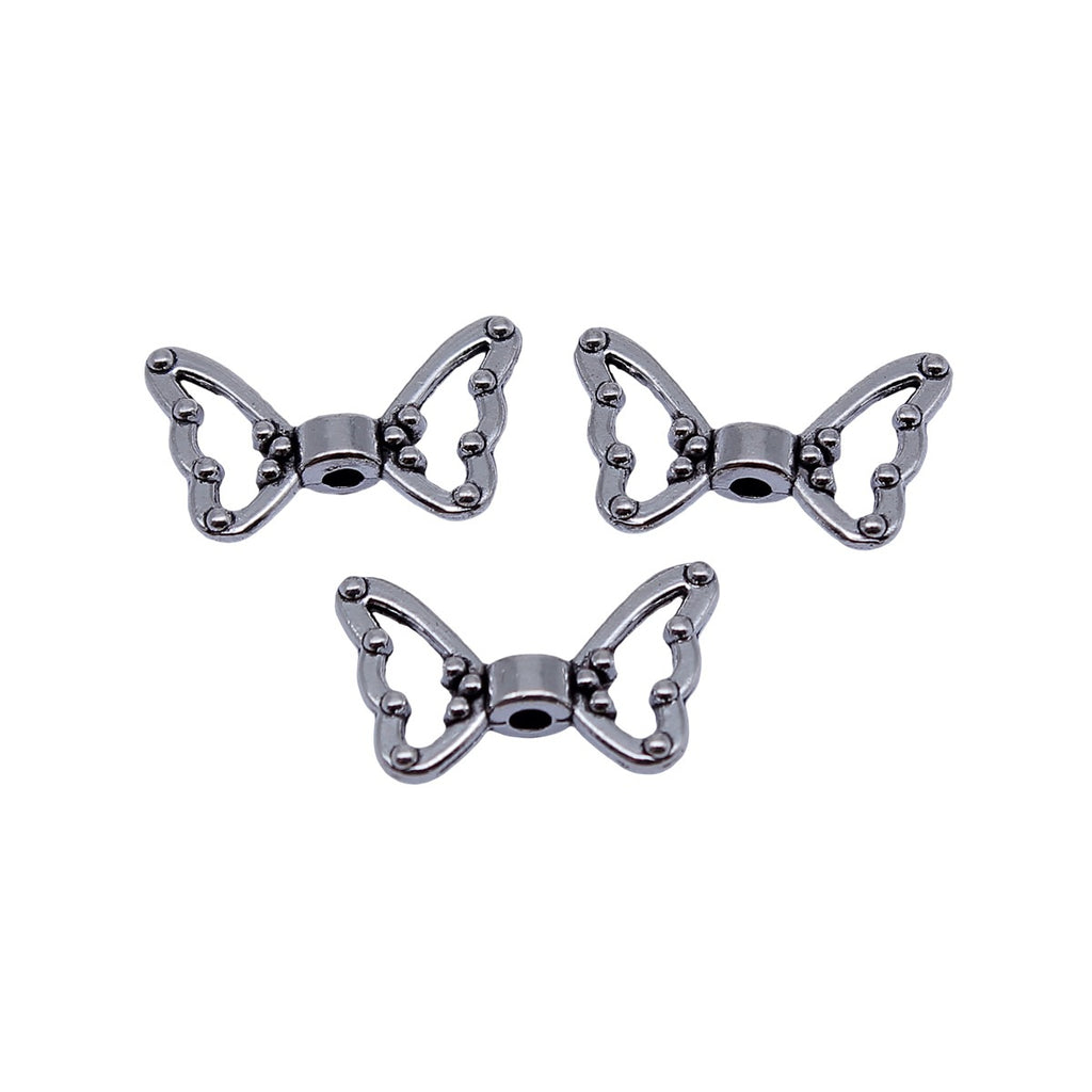 17x11mm 0.7g Antique Silver Zinc Alloy Butterfly Wing Loose Metal Beads for Bracelet DIY Making