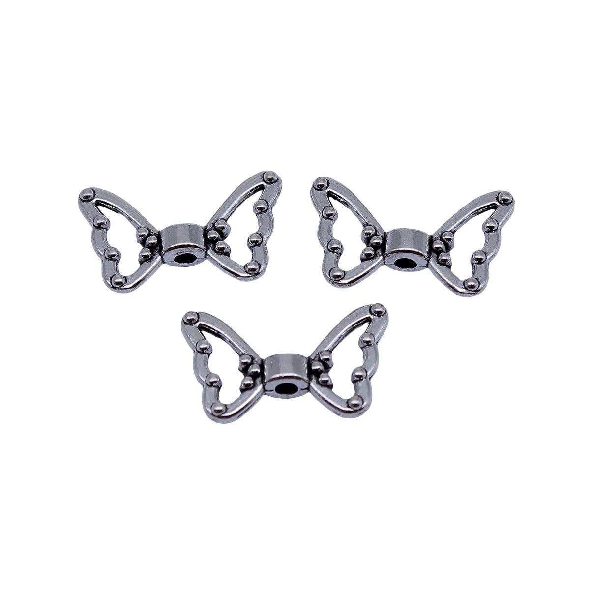17x11mm 0.7g Antique Silver Zinc Alloy Butterfly Wing Loose Metal Beads for Bracelet DIY Making
