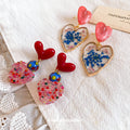 Resin Heart Drop Earrings in Pink Blue and Red Colorways view 3
